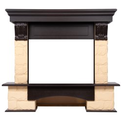 Портал Firelight Forte 25S камень бежевый/шпон темный дуб