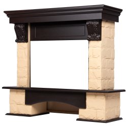 Портал Firelight Forte 25S камень бежевый/шпон темный дуб